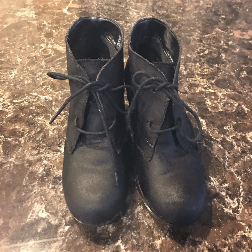 Black Lace Up Booties/Ankle Boots